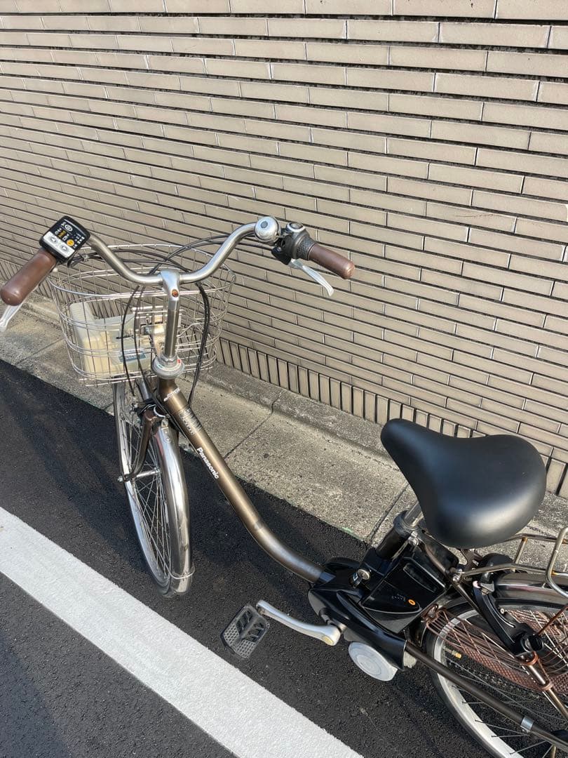 パナソニック電動アシスト自転車 ブラウン 前バスケット付き26CPNA37