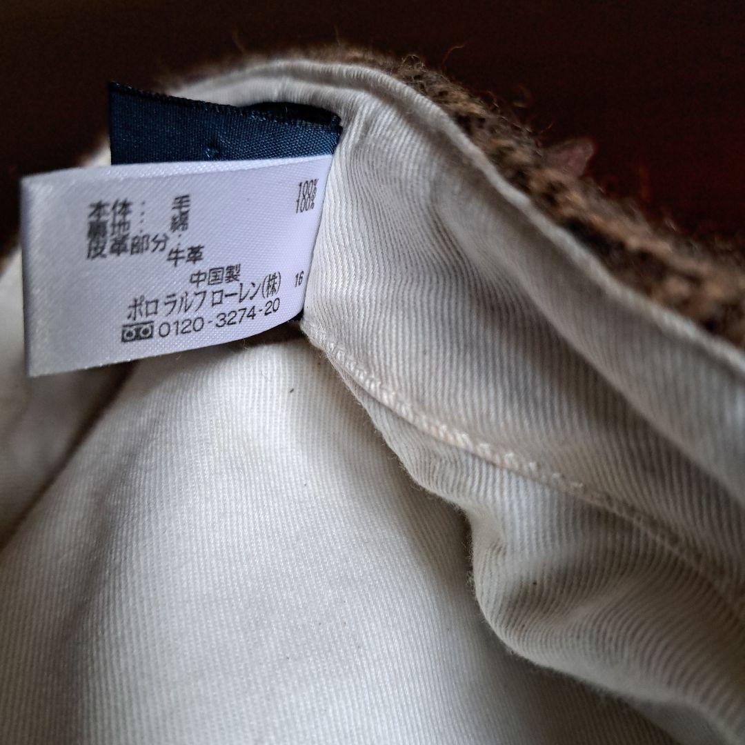 【wool100%×牛革】RALPH LAUREN　Polo メンズ　ハンチング