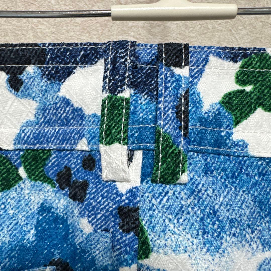 【新品タグ付】adabatアダバット・ゴルフパンツ　花柄ブルー　総柄　M