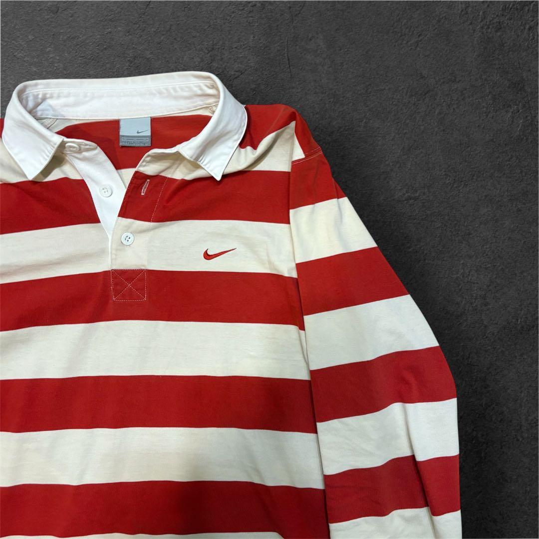 H*O様 ❗️【激レア品】❗️2000s銀タグ NIKE 太ボーダー柄　長袖ポロ