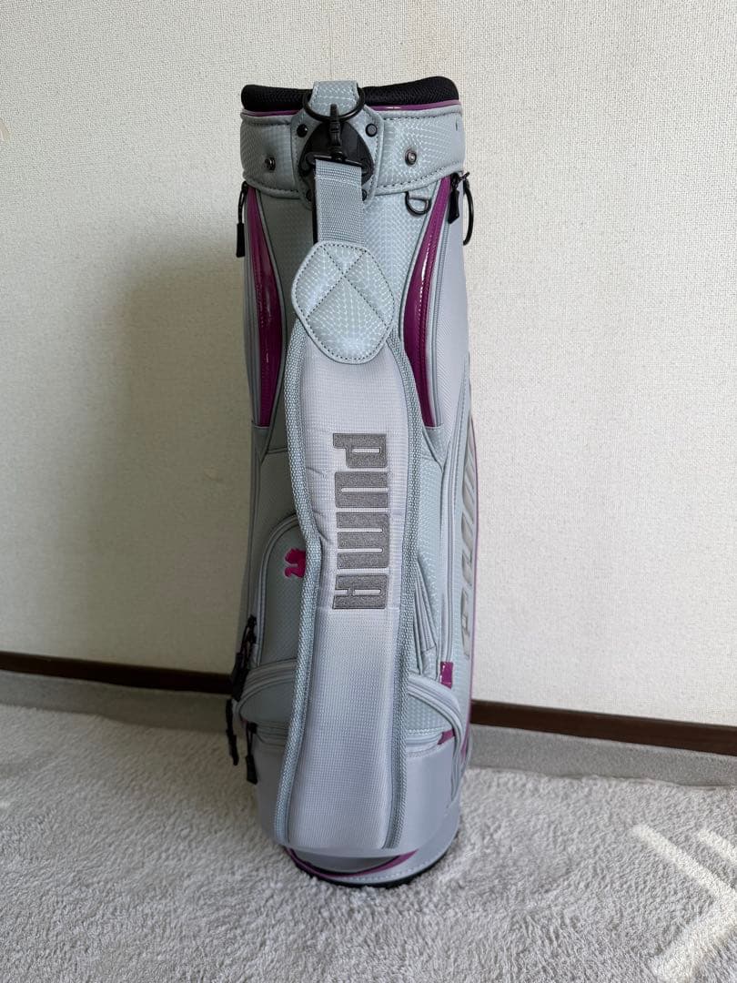 新品PUMA キャディバッグ グレー・パープル