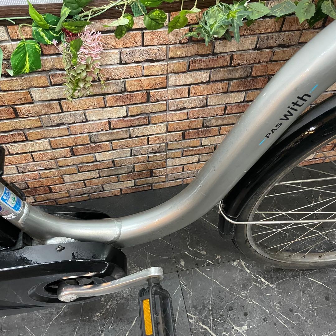 【44】電動自転車 YAMAHA With シルバー 26インチ