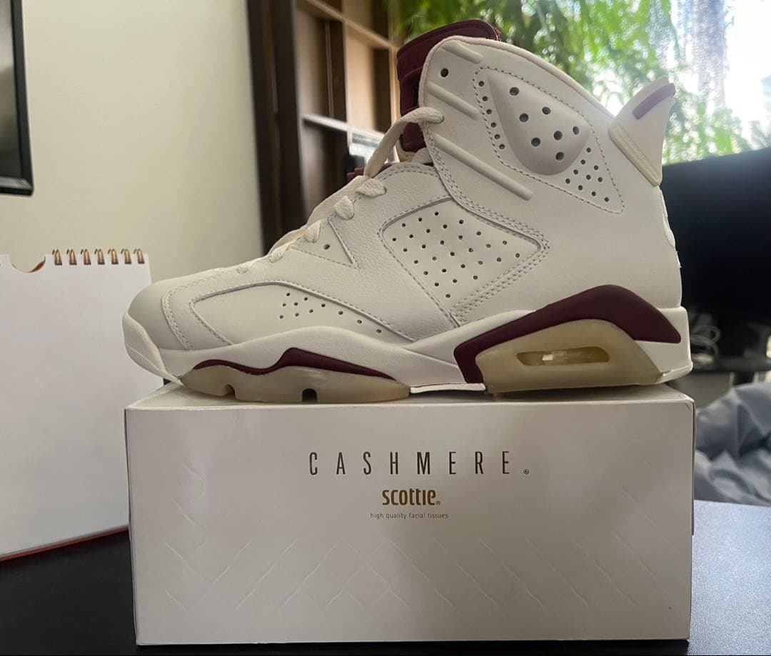 正規品Nike Air Jordan 6 ホワイト/バーガンディ
