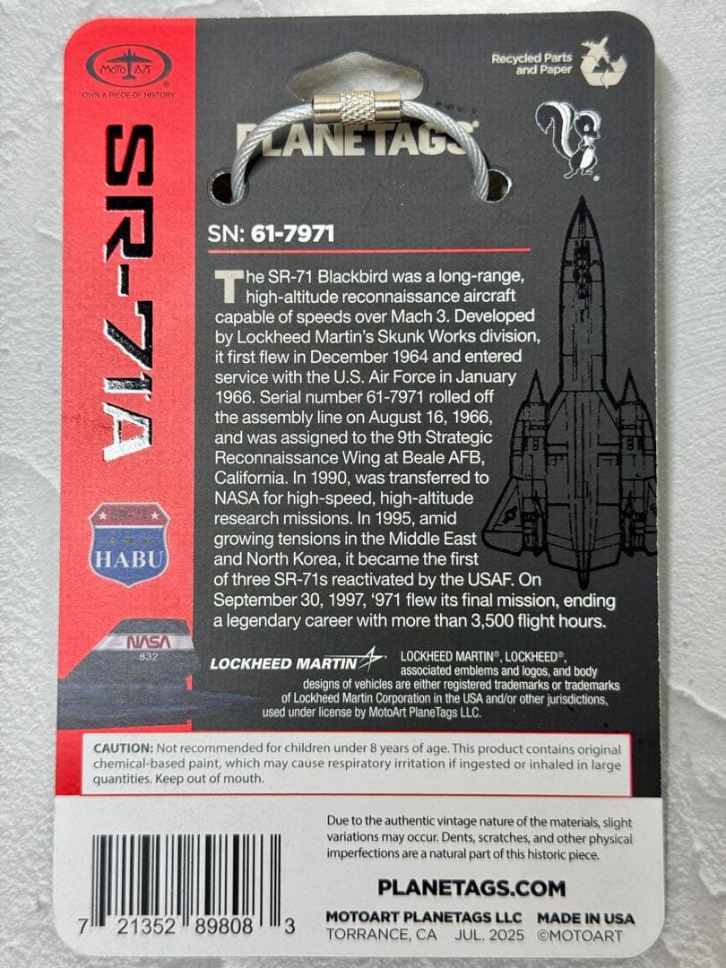 ロッキードSR-71ブラックバード　PLANETAGS