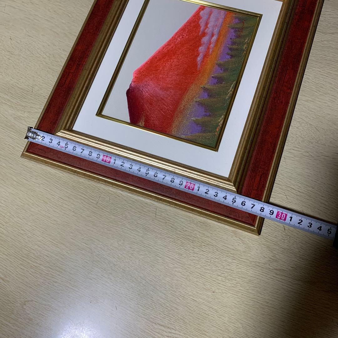 絵画　額　赤富士　インテリア　油絵　縁起物
