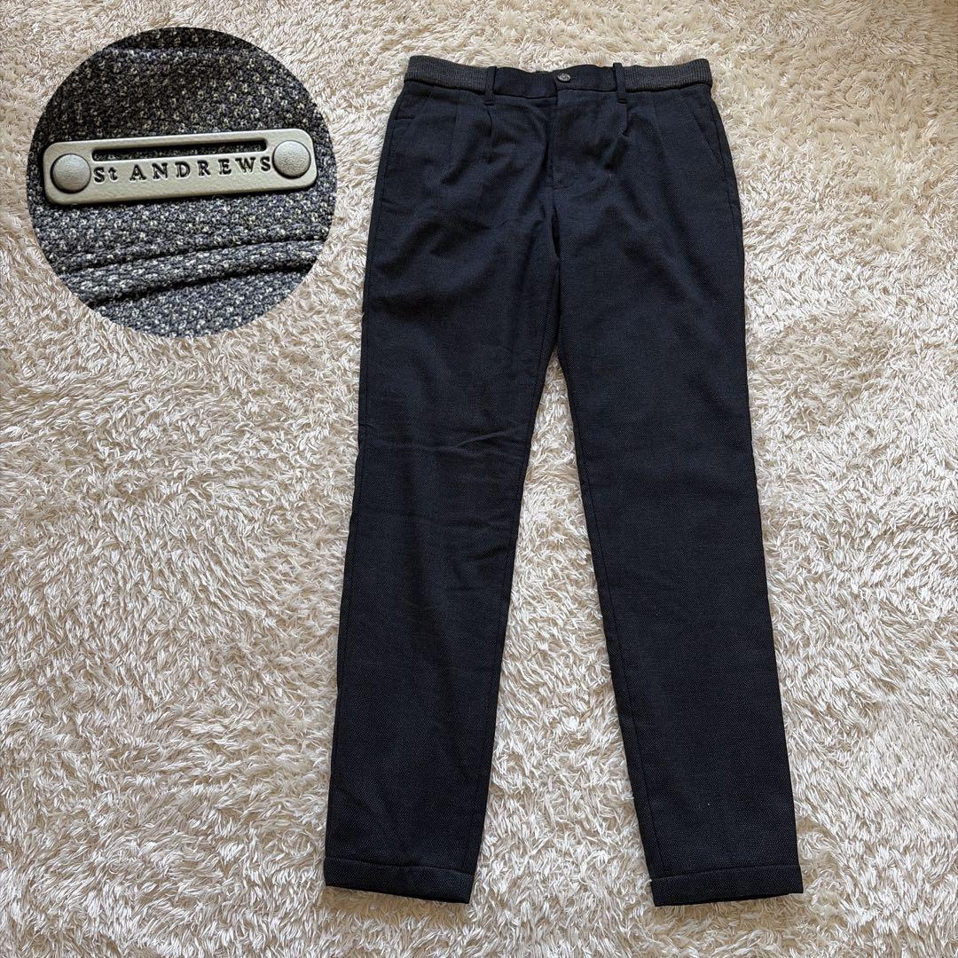 美品　セントアンドリュース　裏ボアゴルフパンツ　M デニムカラー　Dカン　ロゴ