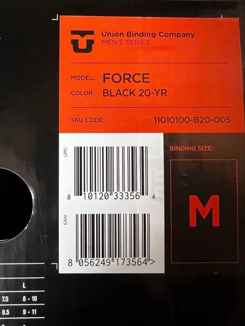 a*9様 UNION ユニオン FORCE BLACK 20-YR （M）新品
