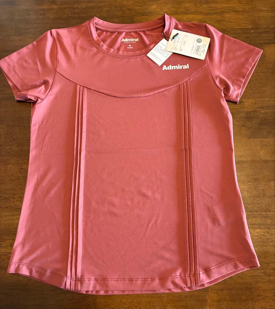 新品！タグ付き！アドミラル　フロントピンタックTシャツM赤系