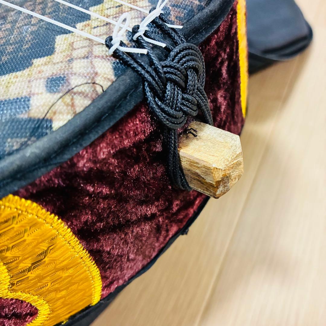 【美品】沖縄三線 入門用 初心者向け 人工皮 合皮 三味線 琉球和楽器
