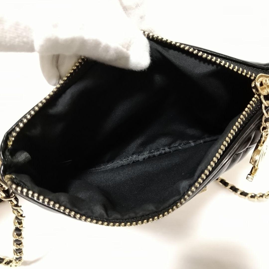 CHANEL マトラッセ ポーチ ショルダー 斜め掛け 黒 ゴールド チェーン