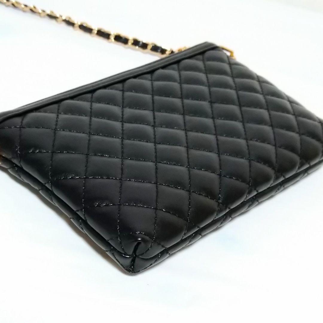 CHANEL マトラッセ ポーチ ショルダー 斜め掛け 黒 ゴールド チェーン