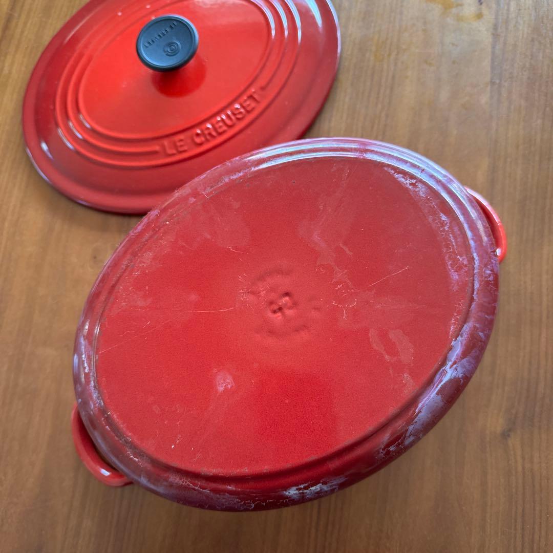 LE CREUSET レッド オーバル型両手鍋
