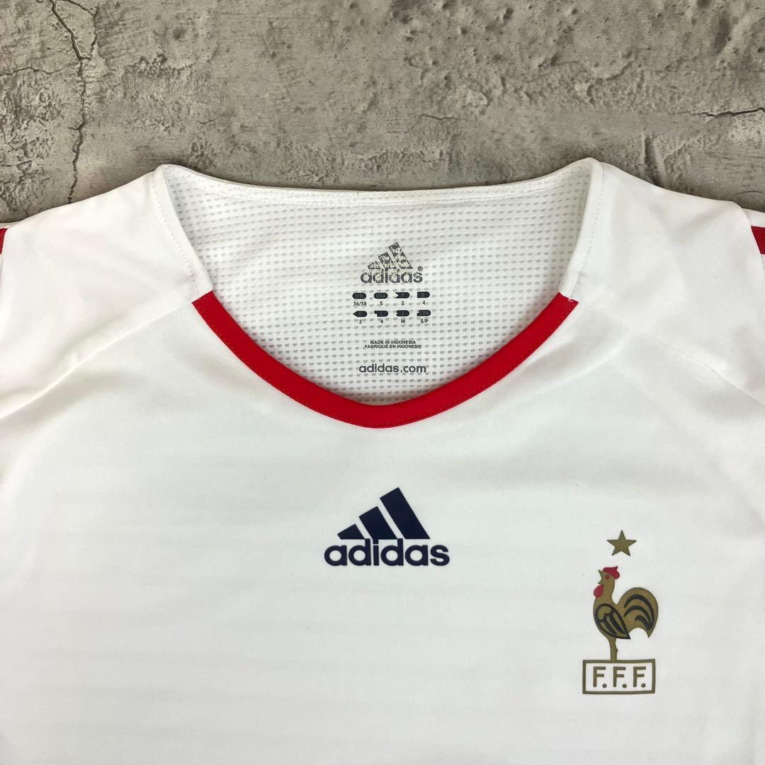 adidas サッカーフランス代表 トレーニングシャツ 古着 トリコロール ロゴ