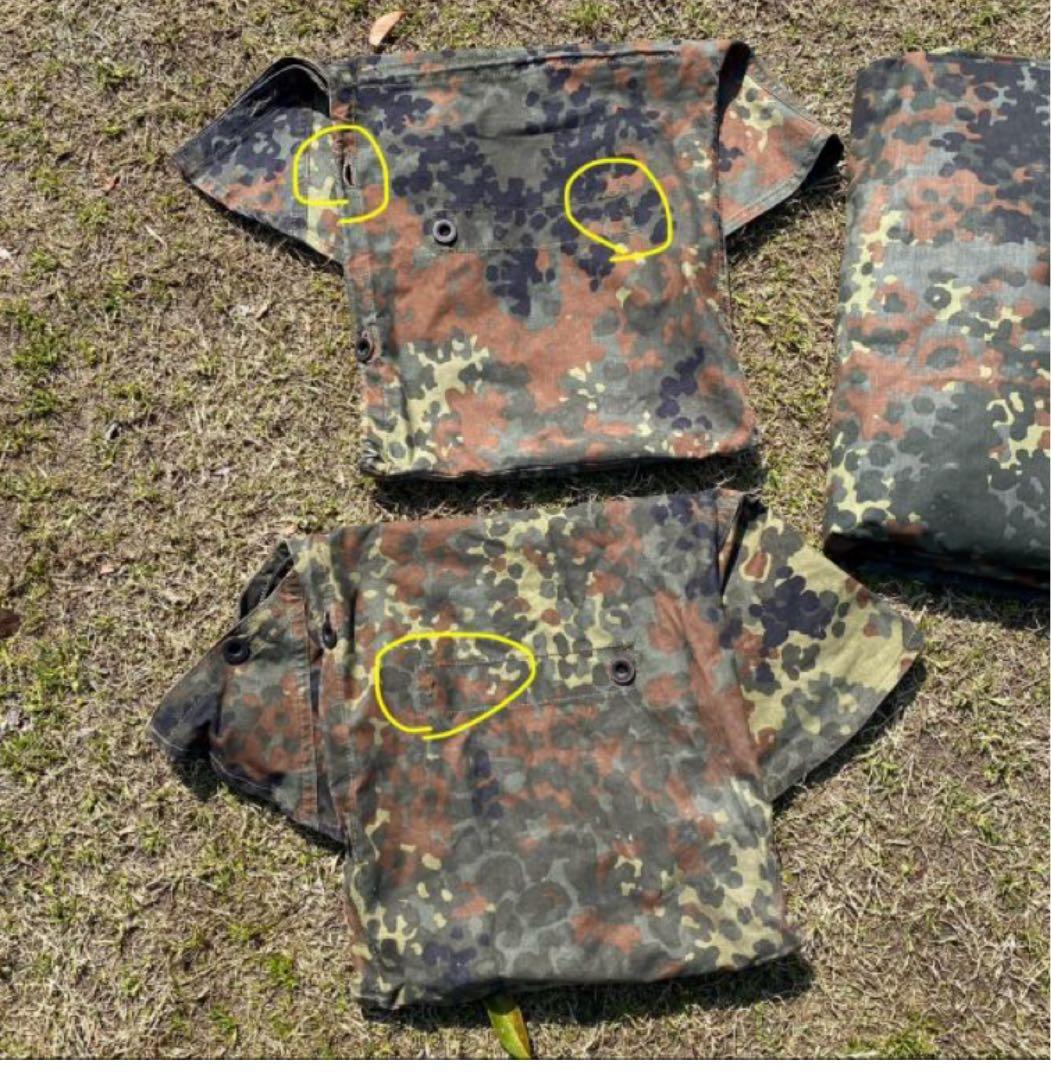 ふ*る様 ドイツ軍　軍幕②　ハーフシェルター２枚　迷彩　パップテント　ポール・収