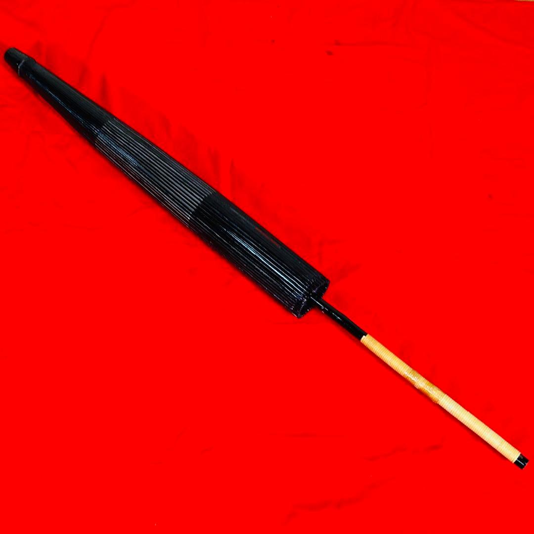 【大判】蛇の目傘　絹張り　助六　花紋入り　黒　和傘　傘　舞踊　別注品