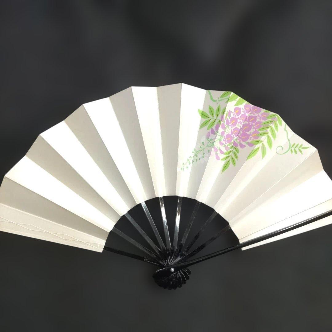 舞扇 (76) 新品未使用 美品 扇子 手描藤 約29cm 日舞 舞台 工芸品