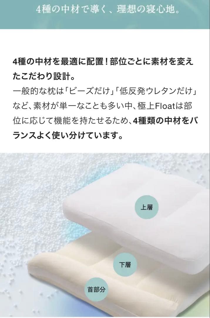 【冨士見茶太郎　未使用☀︎美品】女神の無重力枕　極上Float カバー付き