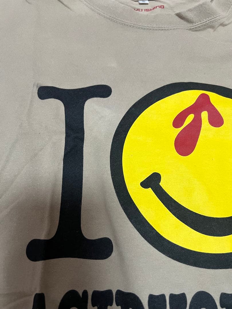 石野卓球I ♥ ACIDHOUSE Tシャツ ベージュ　電気グルーヴ