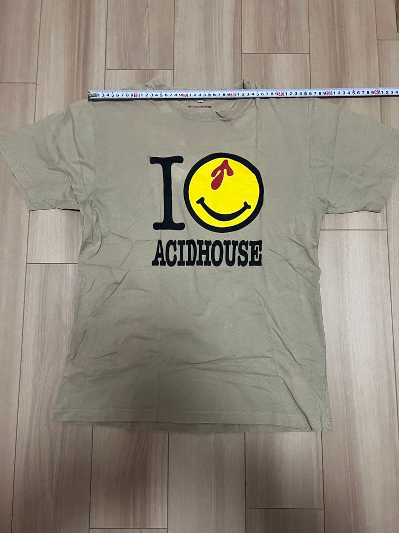 石野卓球I ♥ ACIDHOUSE Tシャツ ベージュ　電気グルーヴ