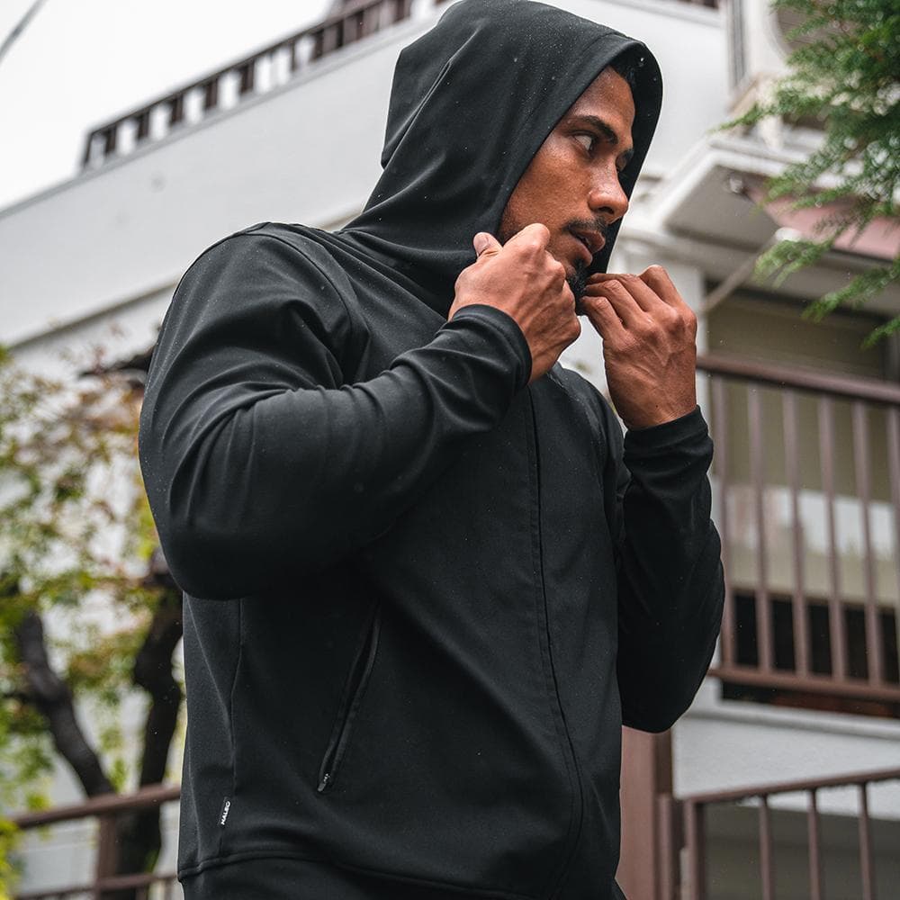ハレオ カーゴジップフーディー パーカー 黒 ブラック XXL ジム HALEO