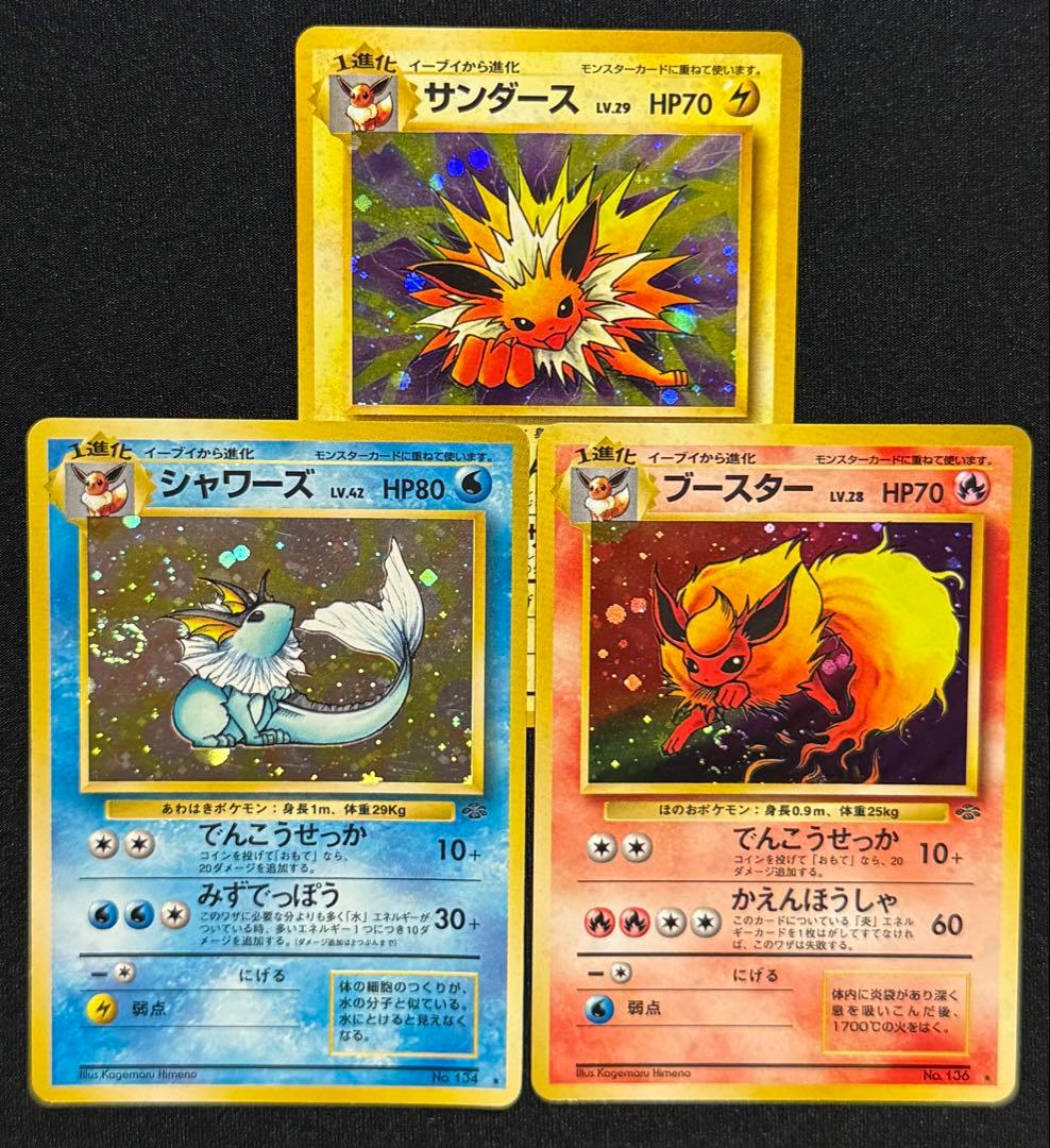 旧裏　ポケカ サンダース シャワーズ ブースター1990s vintage