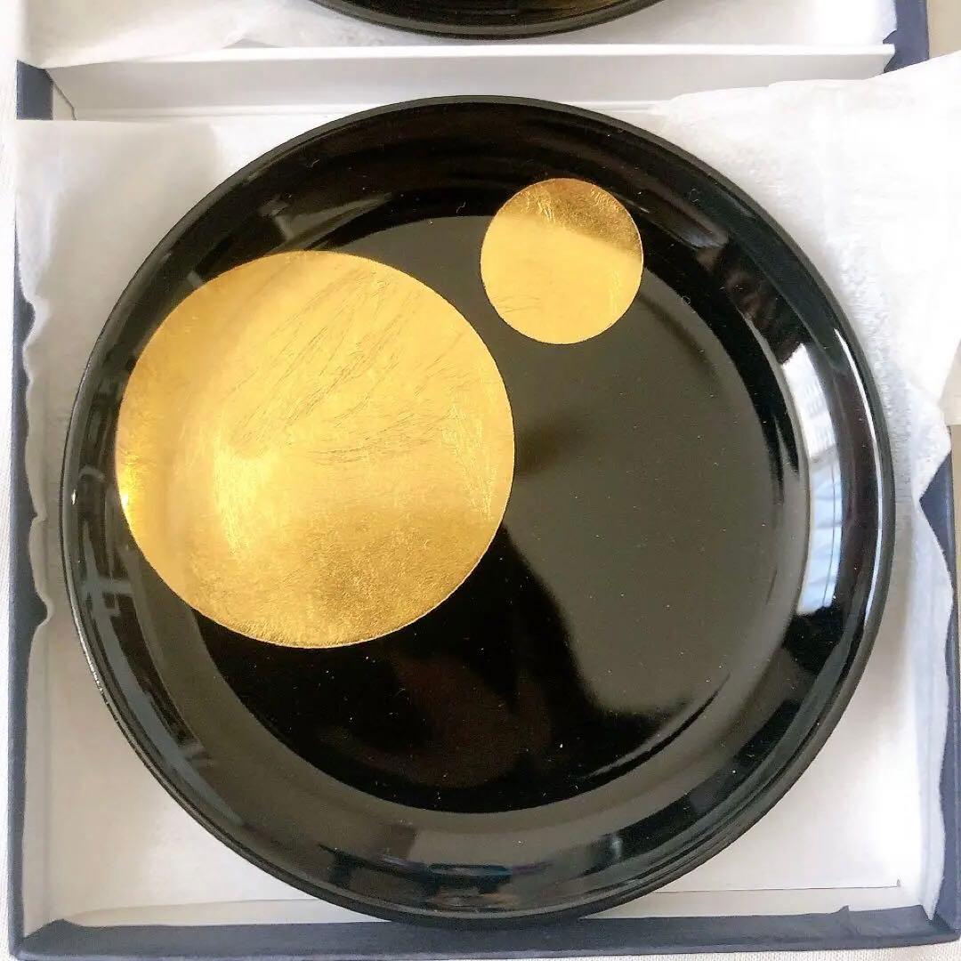 【美品】 HAKUZA 箔座 純金プラチナ箔 永遠色 小皿 丸皿 2枚セット