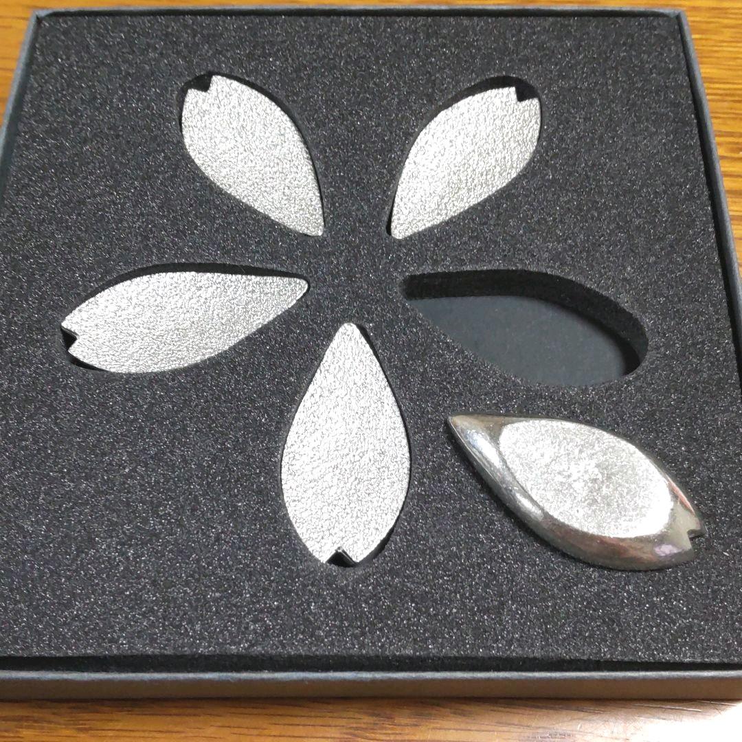 能作 箸置き「桜」5個セット 錫のカトラリーレスト