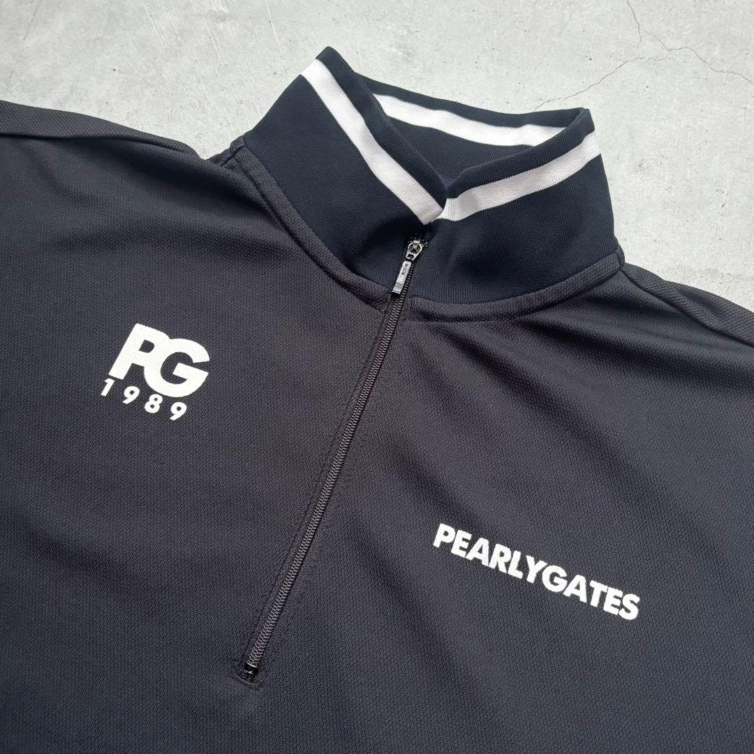 PEARLEY GATES パーリーゲイツ 半袖ハーフジップシャツ 両脇メッシュ