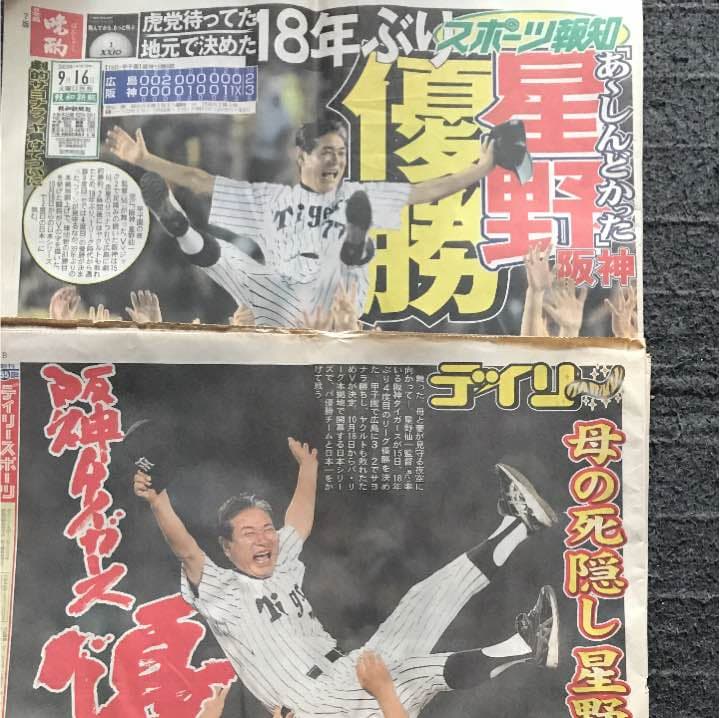 阪神タイガース セ・リーグ 優勝記念保存版 スポーツ新聞5紙セット