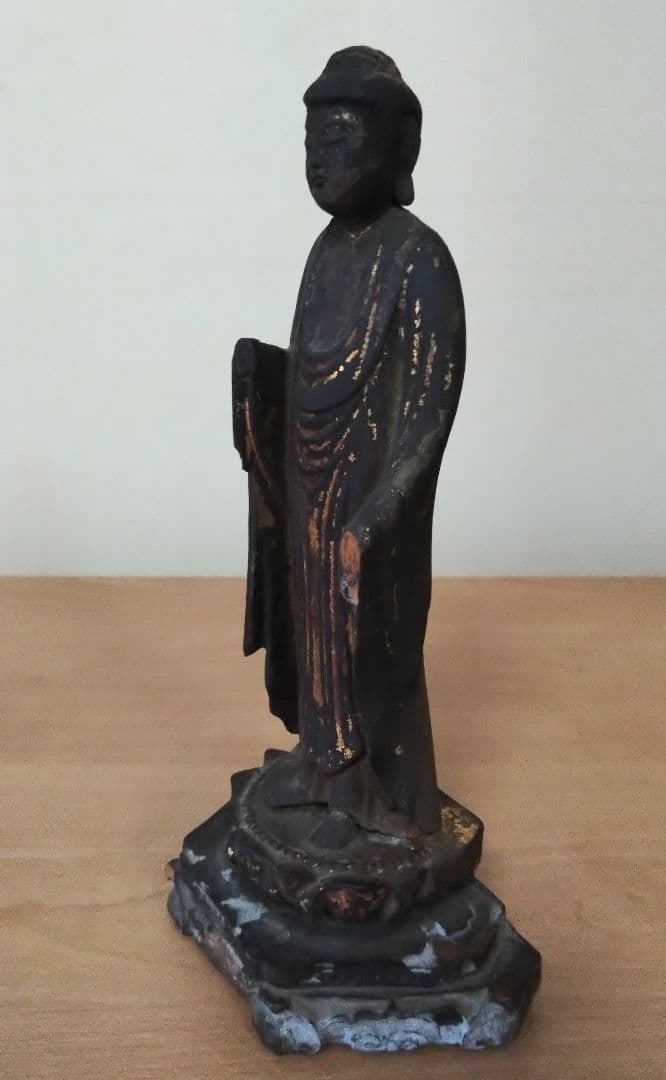 木彫り　金彩　阿弥陀如来像　江戸時代