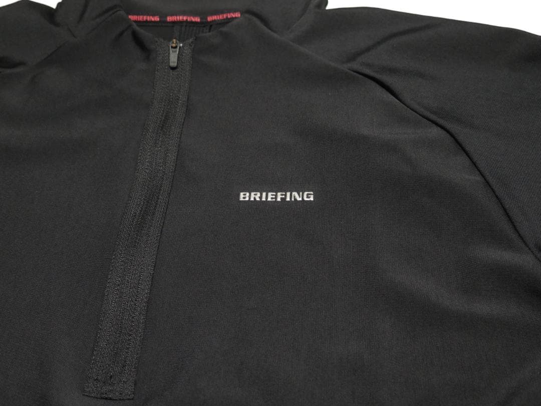 ⓂBRIEFING GOLF ブリーフィングゴルフ背面ロゴハーフジップシャツ黒