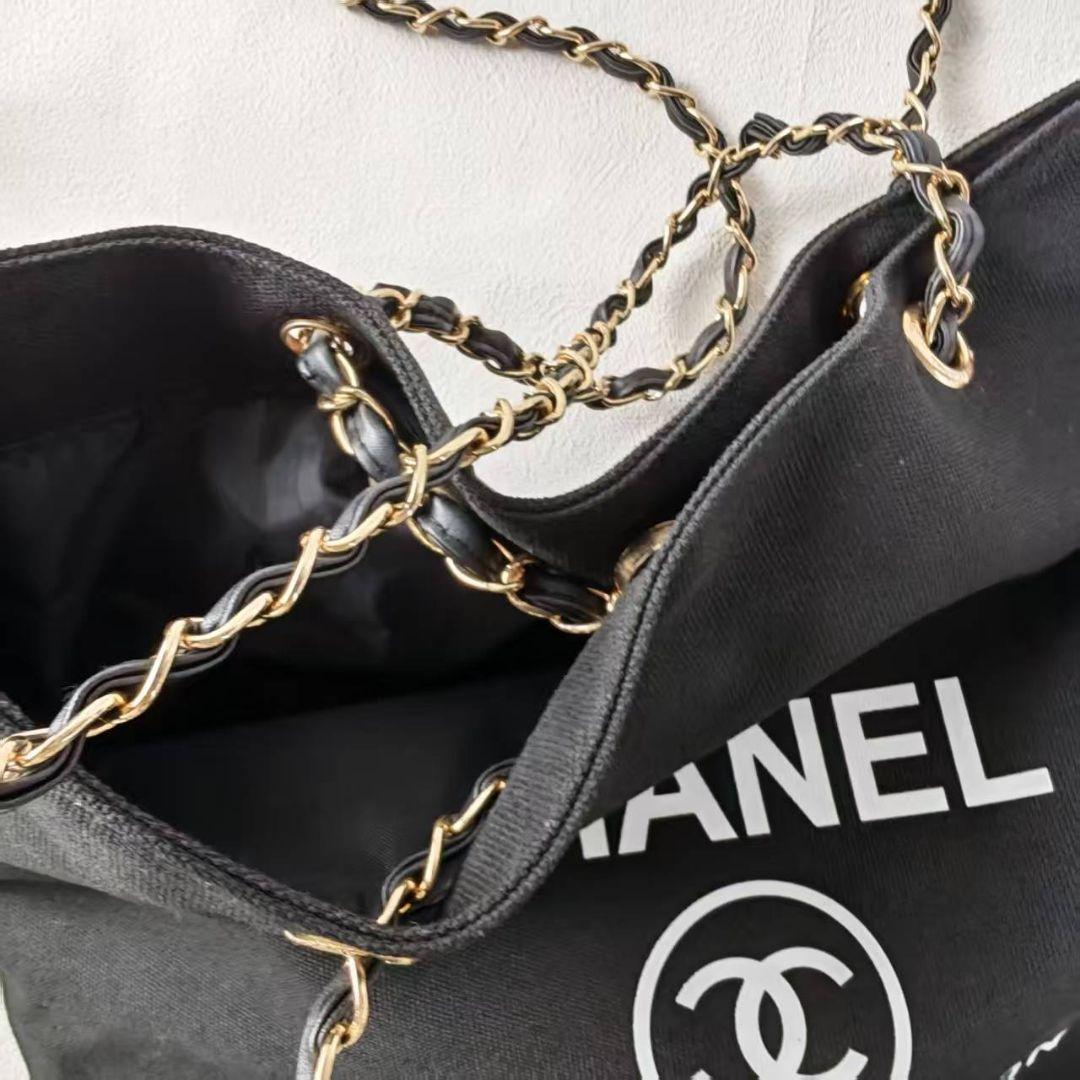 CHANEL ノベルティトートバッグ キャンバス ブラックc1s