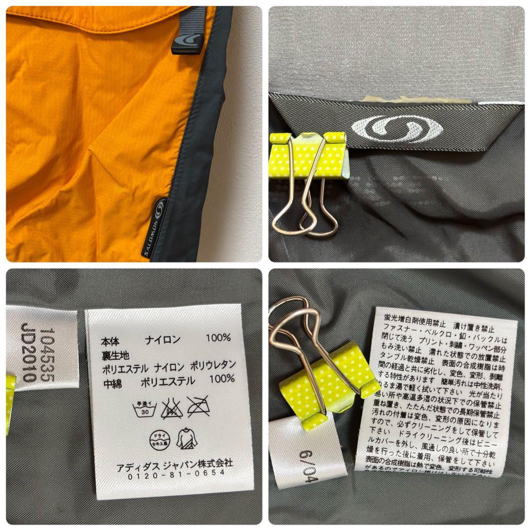 【SALOMONサロモン】ナイロンスキージャケット　オレンジ　旧ロゴ　M～L
