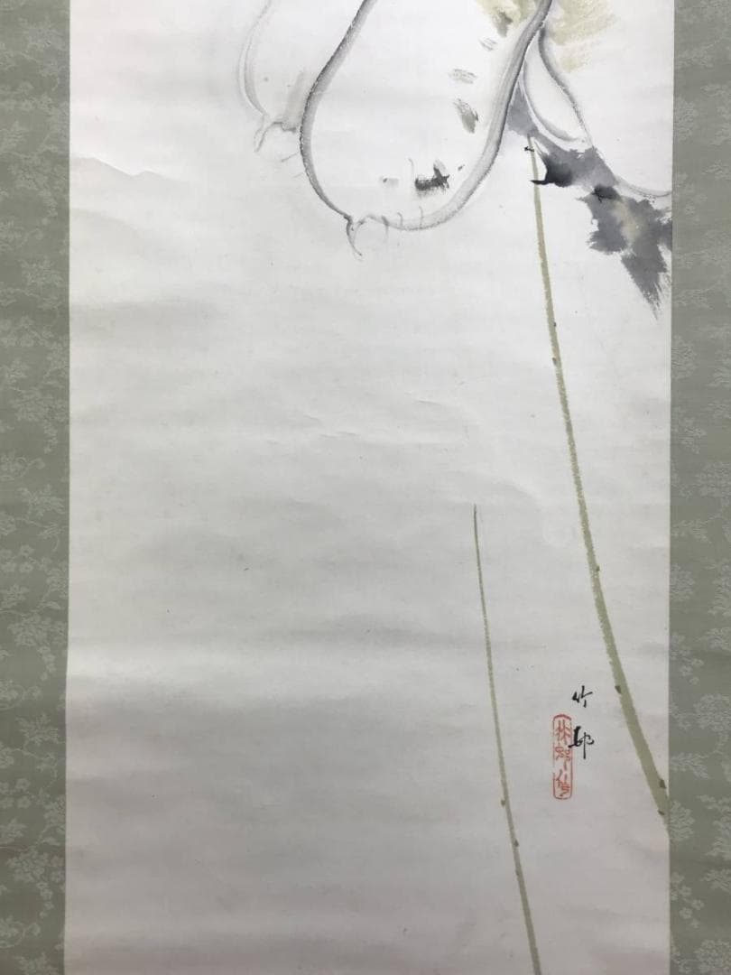 真作/竹邨/早春図/掛軸/名家伝来/AE-196