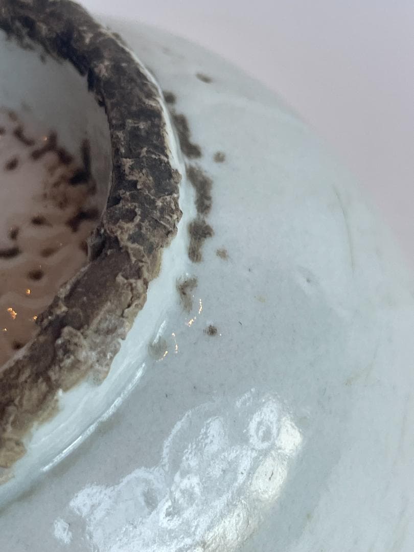 古渡 白磁碗 清代中後期 中国 南方民窯 唐物 茶碗 14.3cm 古陶磁 古玩