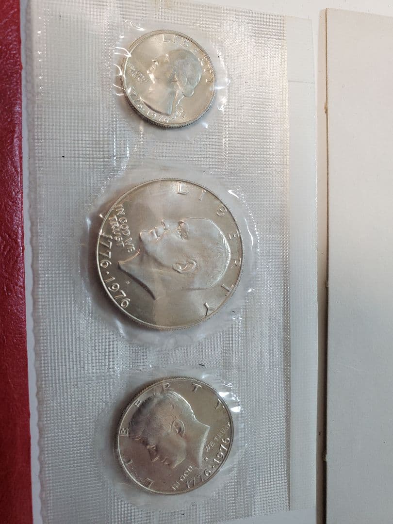 アメリカ独立200周年記念銀貨3枚セット1776−1976銀品位400/1000