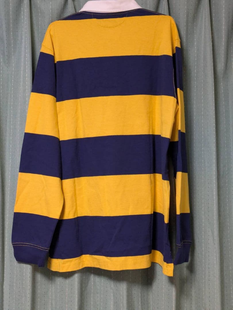 美品 ポロラルフローレン ラガーシャツ 太ボーダー イエロー ネイビー 2XL