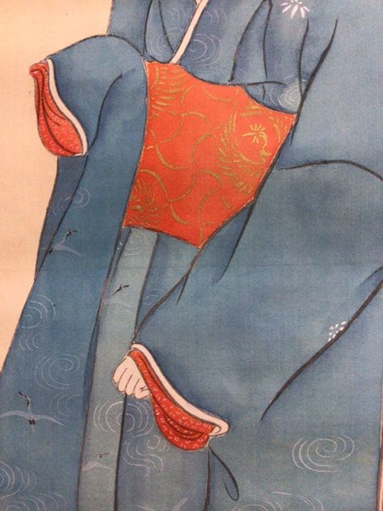 掛け軸　美人画　木箱付き