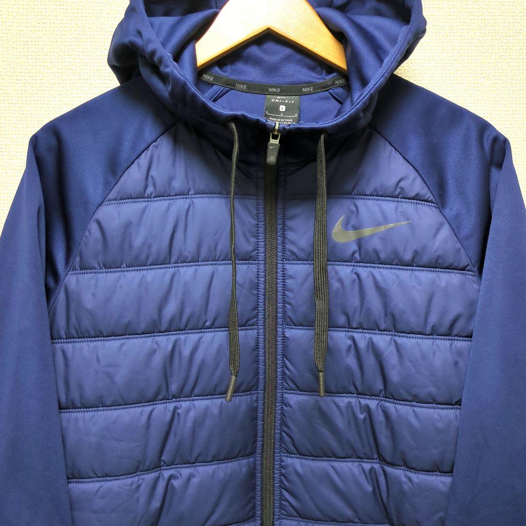 NIKE ナイキ 中綿ジャケット ジップアップパーカー 青 L