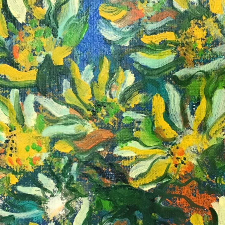 絵画　「ひまわり畑」油彩