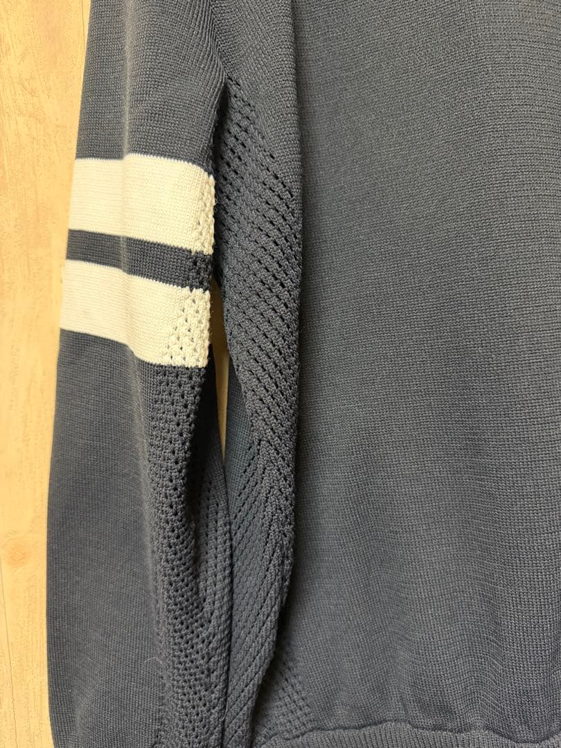 【超美品】パーリーゲイツ ジップアップ ニットブルゾン メッシュ濃紺 5