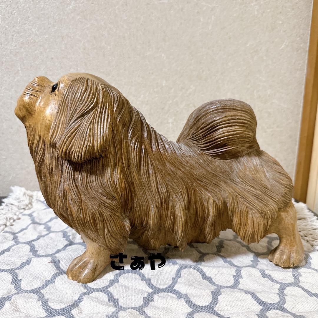 木彫動物⑅犬(チン)⑅インドネシア