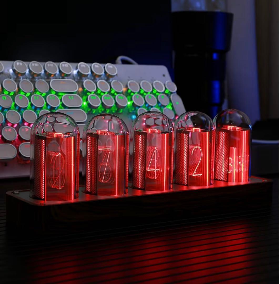 ニキシー管風置き時計 RGB　LED置き時計　 ニキシー管デジタル置き時計