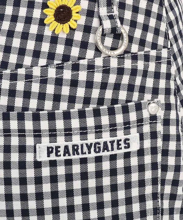 PEARLY GATES ギンガム×向日葵ワッペンドットスカート