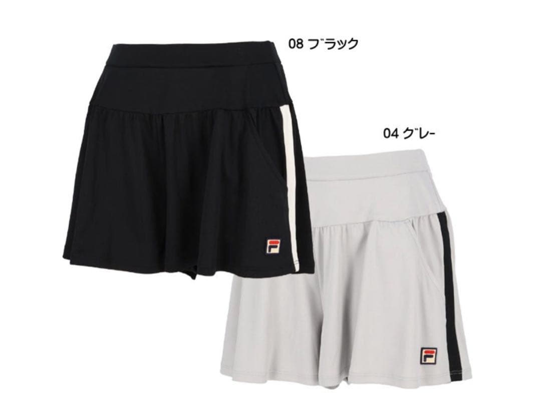 FILA 黒 キュロットスカート（テニス）　VL2700