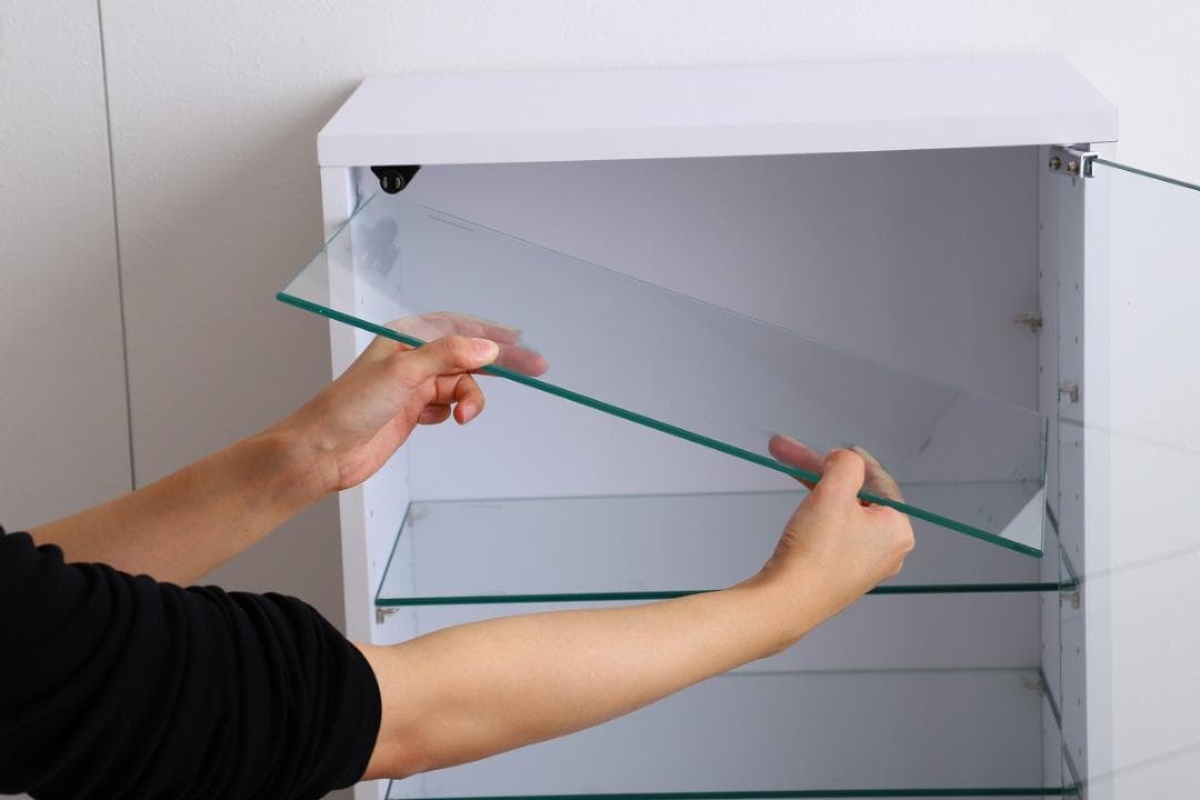 ☆【幅46cm×奥行28cm】 コレクションケース ホワイト