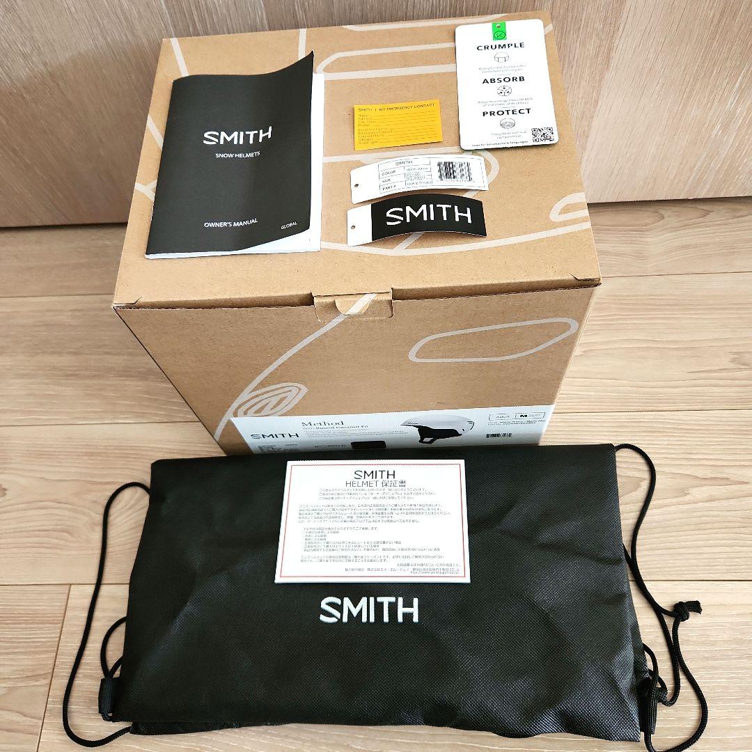【美品】SMITH Method Mサイズ ASIA FIT 白 ヘルメット