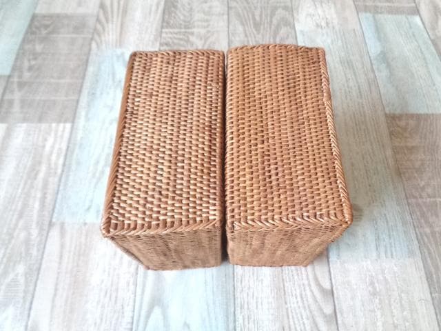 アウトレット品●2種類セット●長方形ボックス＆四角ケース●アタ●バリ島●1311