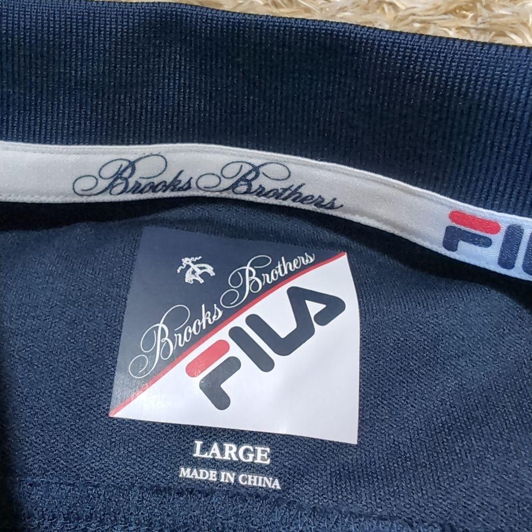 FILA Brooks Brothers ネイビー ポロシャツ ゴルフウェア L