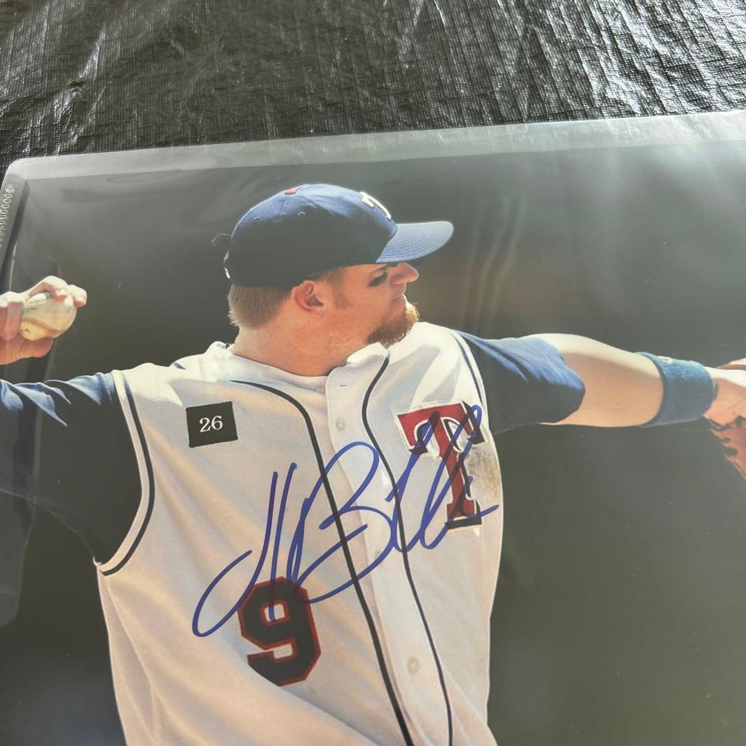 MLB ハンク ブレイロック 直筆サイン入りフォト　テキサスレンジャース